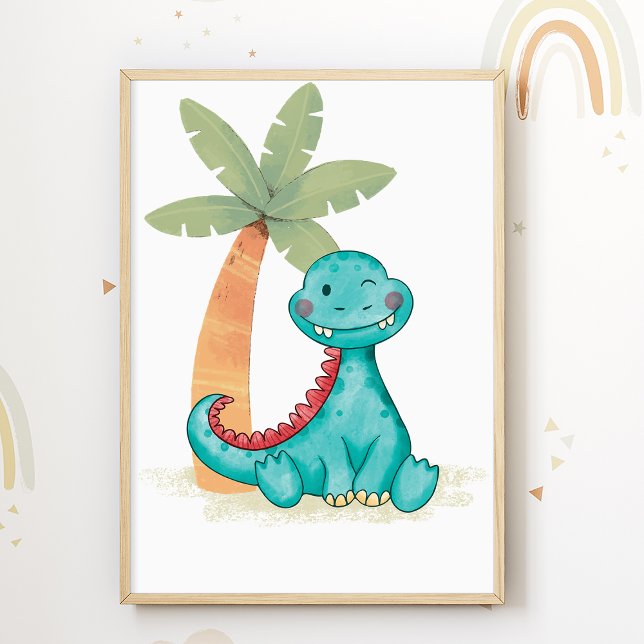 Dino Plantskola Affisch Dinosaurier Barnrum Tryck (Skapare uppladdad)
