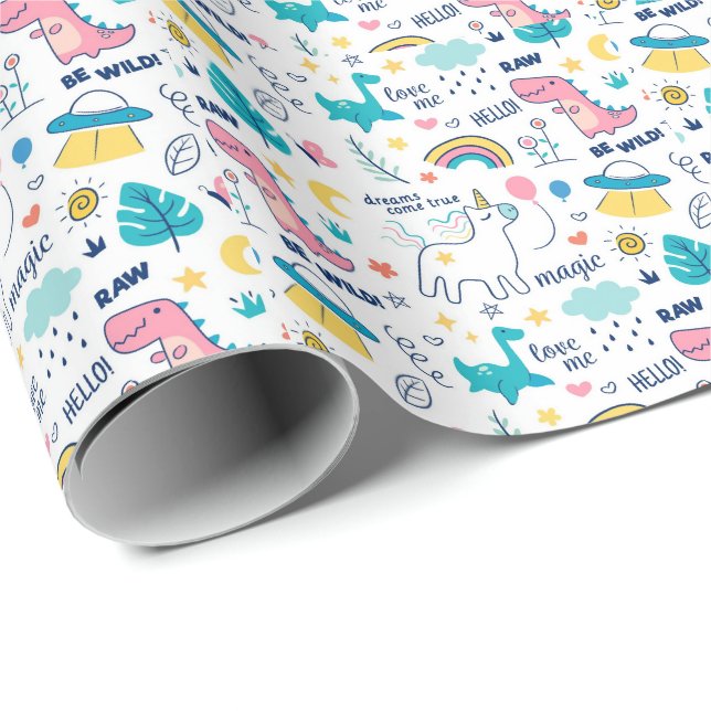 Dino Presentpapper (Rullad Hörn)