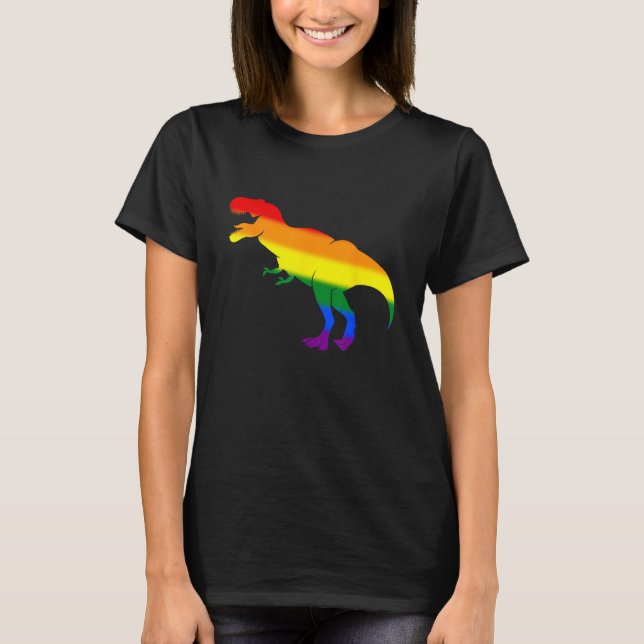Dino Pride regnbågsflagga  LBGT-prismånad T Shirt (Framsida)