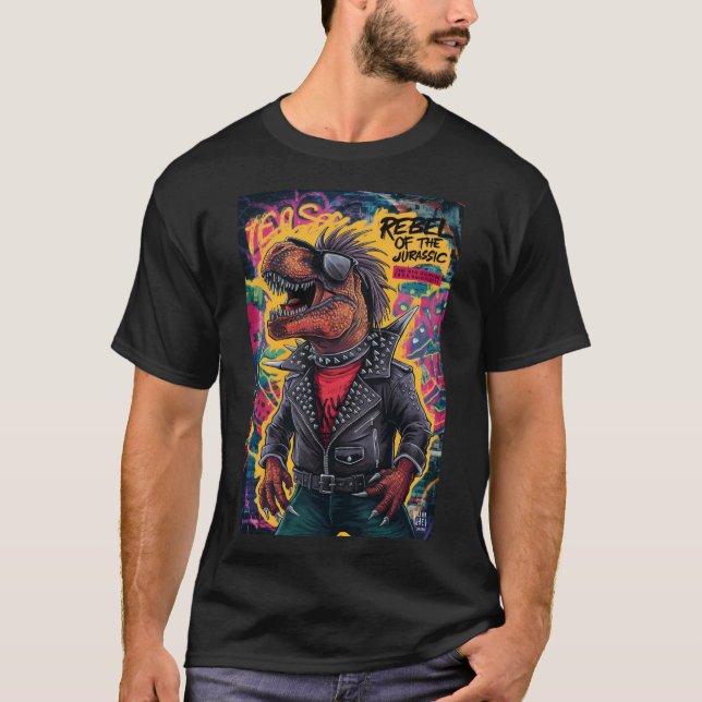 Dino Punk Rebel T Shirt (Framsida)