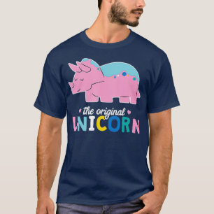 Dino Puns Original Unicorn Triceratops Rosa T Shirt