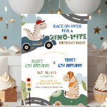 Dino Race Joint Birthday party invitation Inbjudningar<br><div class="desc">Dino Race Joint Birthday Party invitation,  Race on Over Boy Siblings Birthday Invite,  Editable Dinomite Double Birthday Party</div>