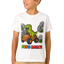 Dino Rally Kids Sport T-Shirt – Kul Dinosaurie Täv