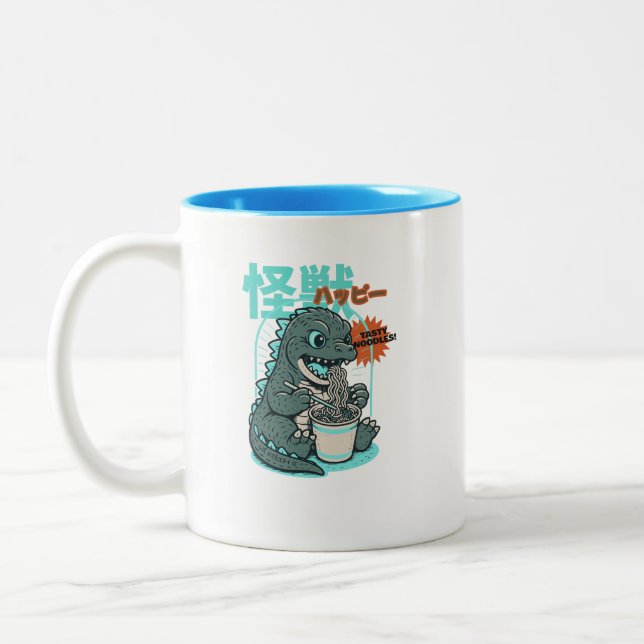 Dino ramen Två-Tonad mugg (Vänster)