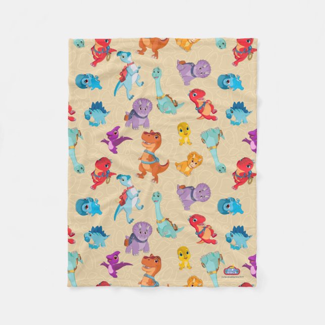 Dino Ranch | A Dinosaur Äventyr Mönster Fleecefilt (Framsidan)