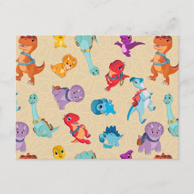 Dino Ranch | A Dinosaur Äventyr Mönster Vykort (Framsida)