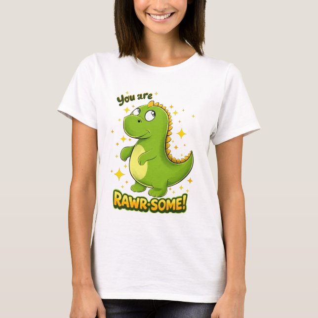 Dino RAWR-SOME Charme T Shirt (Framsida)
