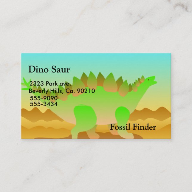 Dino Rawr uppsättning Visitkort (Framsida)