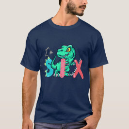 Dino Rex I är 6 födelsedagspojke sex Back to schoo T Shirt