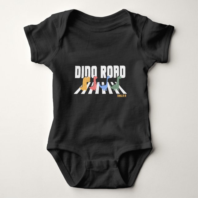 Dino Road Crossing Dinosaurs T Shirt (Framsida)