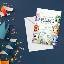 Dino Roar 2:a födelsedag Inbjudningar