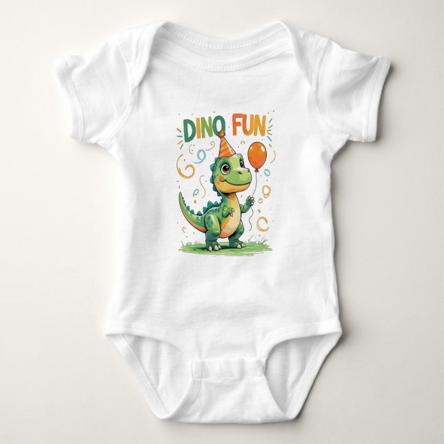 Dino Roligt Babykläder T Shirt (Framsida)