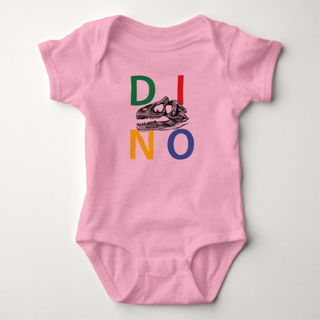 DINO - Rosa Baby Jersey Bodykostym Tröja (Framsida)