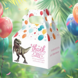 Dino Rosa Girl Girl Favor Box Presentaskar