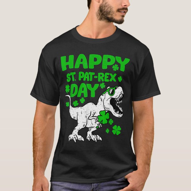 Dino Saurus St patricks day B. T Shirt (Framsida)