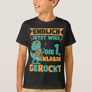 Dino Schulanfang Dinosaurier Junge Schulkind Schul T Shirt