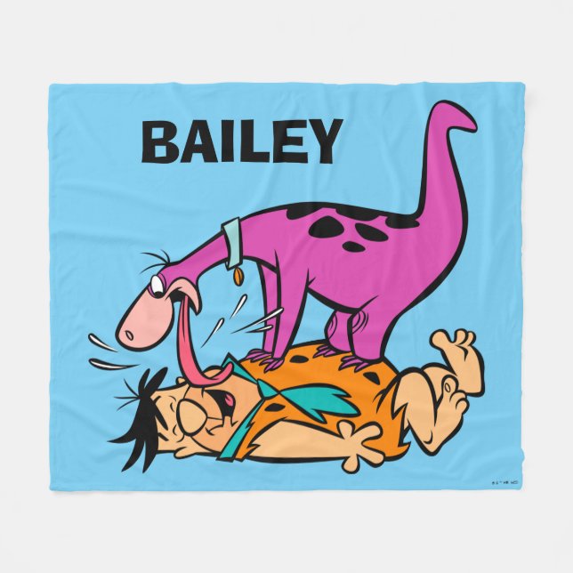 Dino Slickande Fred Flintstone Fleecefilt (Framsidan (Horisontell))