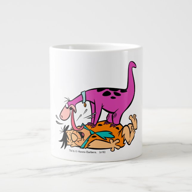 Dino Slickande Fred Flintstone Jumbo Mugg (Framsidan)