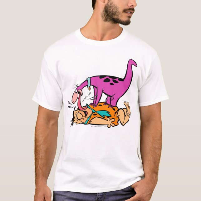 Dino Slickande Fred Flintstone T-shirt (Framsida)