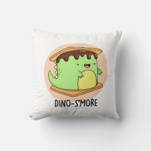 Dino-smore Funny Dinosaur Smore Pun Kudde