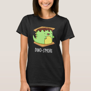 Dino-smore Funny Dinosaur Smore Pun Mörk BG T Shirt