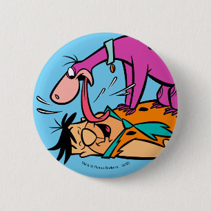 Dino som slickar den Fred flintstonen Knapp