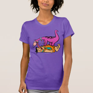 Dino som slickar den Fred flintstonen Tee Shirt