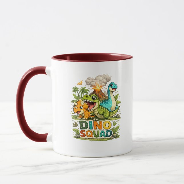 Dino Squad Söt Dinosaurie Kaffemugg (Vänster)