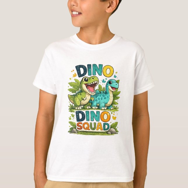 Dino Squad Vänner T Shirt (Framsida)