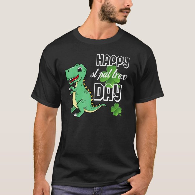 Dino St patricks day Småbarn T Shirt (Framsida)