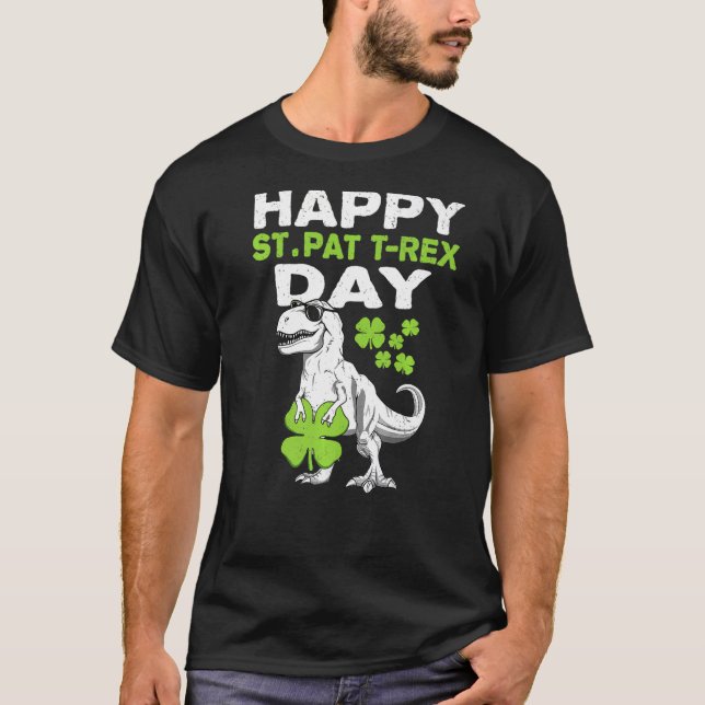 Dino St patricks day Småbarn T Shirt (Framsida)