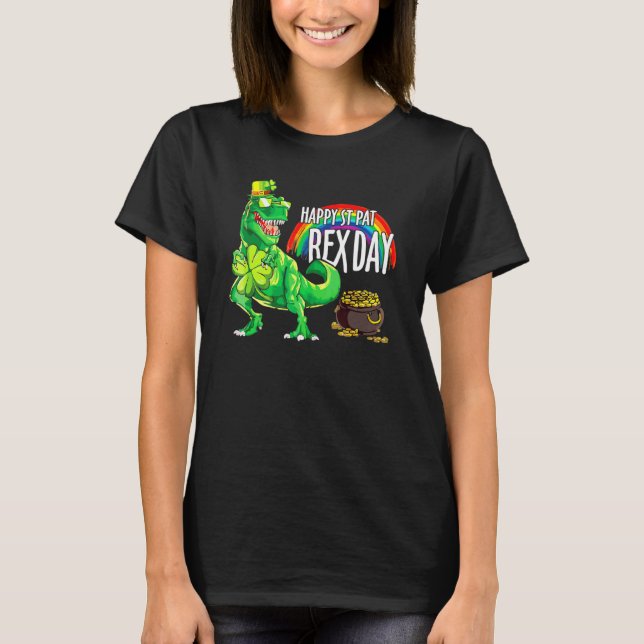 Dino St patricks day Småbarn T Shirt (Framsida)