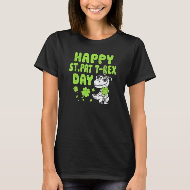 Dino St patricks day Småbarn T Shirt (Framsida)