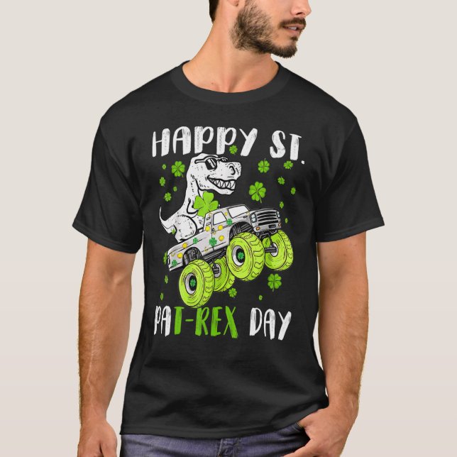Dino St patricks day Småbarn T Shirt (Framsida)
