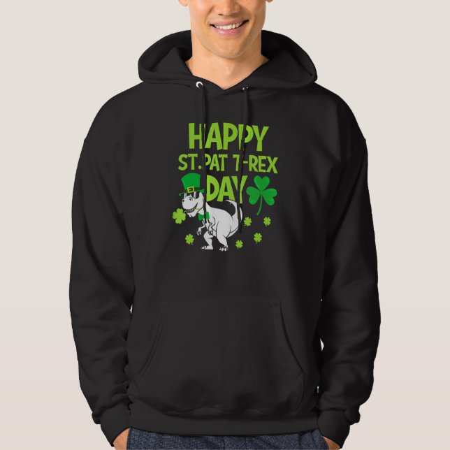 Dino-St patricks day till lycklig St Pat Trex-dage Hoodie (Framsida)