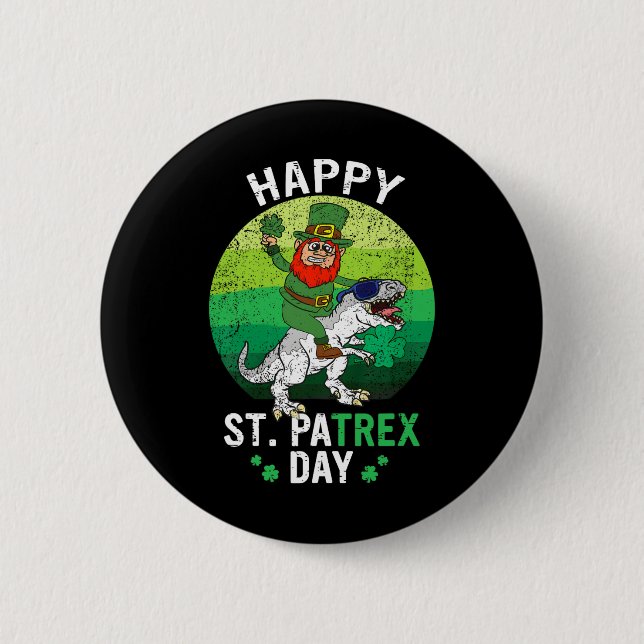 Dino St Patricks Day Tröja Barn Småpojkar Lepre Knapp (Framsida)