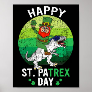 Dino St Patricks Day Tröja Barn Småpojkar Lepre Poster
