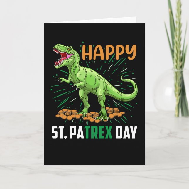 Dino-St patricks day, ynka barn, pojkar Småbarn Kort (Framsida)