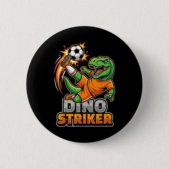 Dino Striker T-Rex Fotbollsspark Rolig Dinosaurie  Knapp (Framsida)