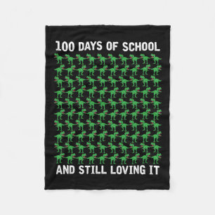 Dino Student Boys Kids Gift Lycklig 100 Scho-dagar Fleecefilt