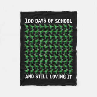 Dino Student Boys Kids Gift Lycklig 100 Scho-dagar Fleecefilt