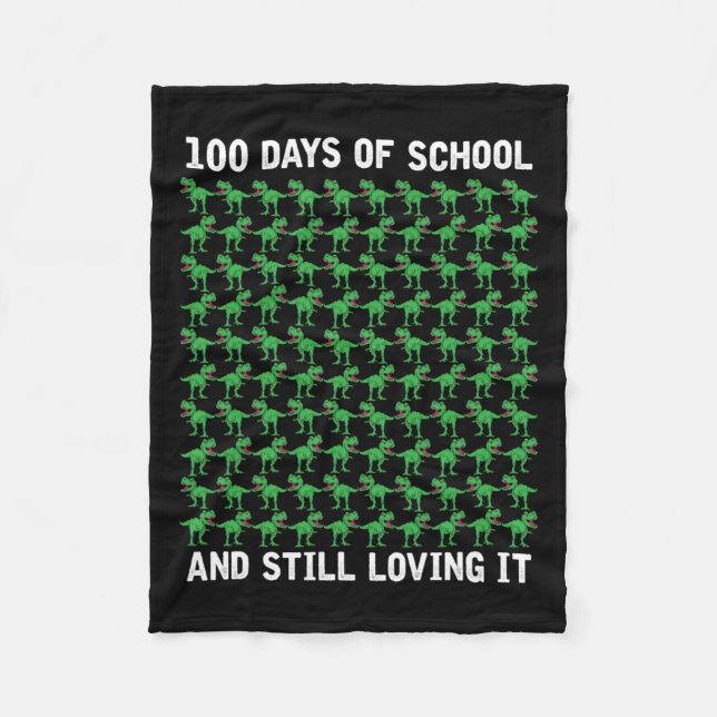 Dino Student Boys Kids Gift Lycklig 100 Scho-dagar Fleecefilt (Framsidan)