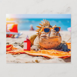 Dino Sunbad på Beach Helg Vykort