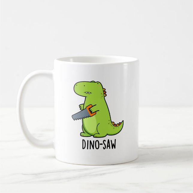 Dino-szawa Funny Dinosaur Verktyg Pun Kaffemugg (Vänster)