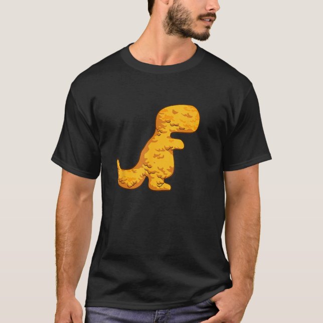 Dino T-Rex Chicken Nugget Mönster Funny Dino Tyran T Shirt (Framsida)