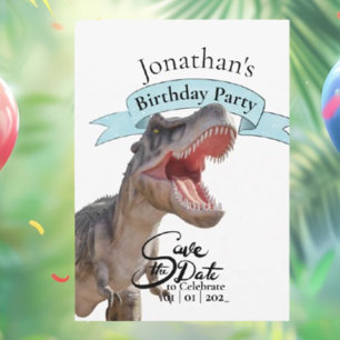 Dino T Rex, Grattis på födelsedagen Boy Inbjudningar