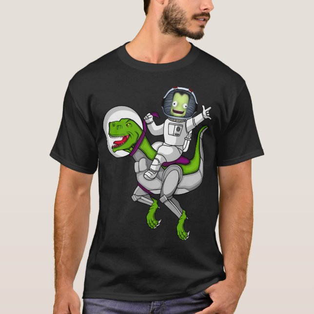 Dino T-Rex Kerbal Spacecraft Program Kerbals Ksp T Shirt (Framsida)