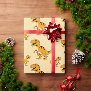 dino t-rex mönster presentpapper