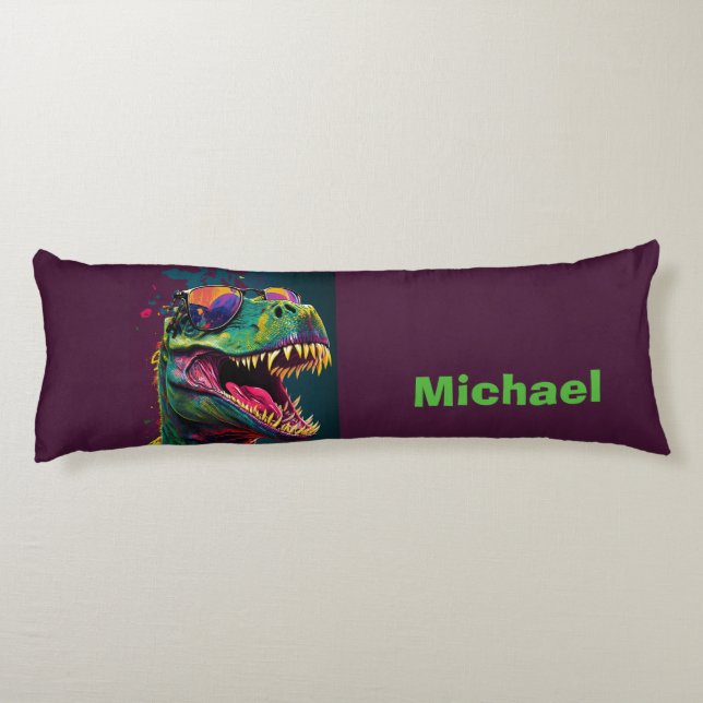 Dino T Rex söt förhistorisk Kroppskudde (Baksidan)