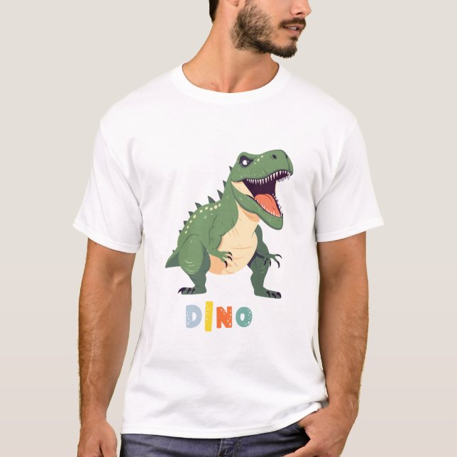 Dino T-Shirt: Roligt Prehistorisk Mode T Shirt (Framsida)